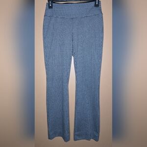 Nine West Checkered Bootcut Pants With Thick Elastic Waist, S (waist=14.25")